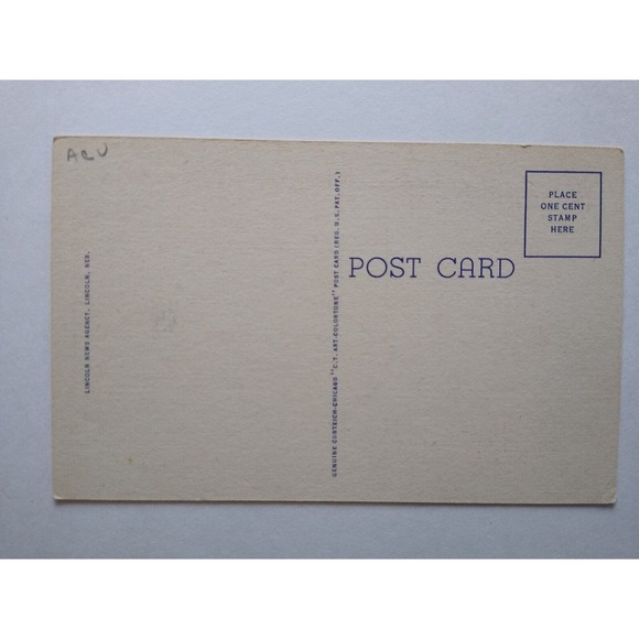 Greetings From Lincoln Nebraska Postcard Large Big Letter Curt Teich Unused - Picture 2 of 2